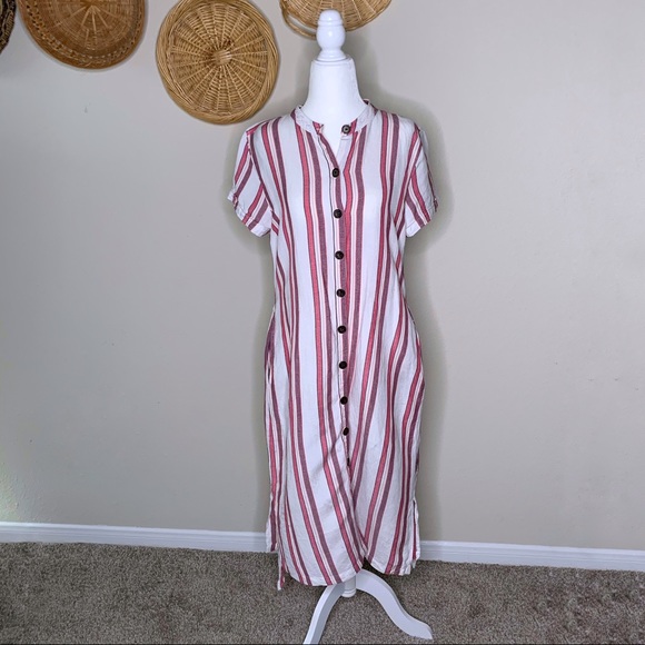 Loft Striped Button Down Dress - Picture 2 of 4